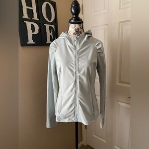 Yogalicious Lux Lightweight Fitted Athletic Hooded Full Zip Up - Sz M